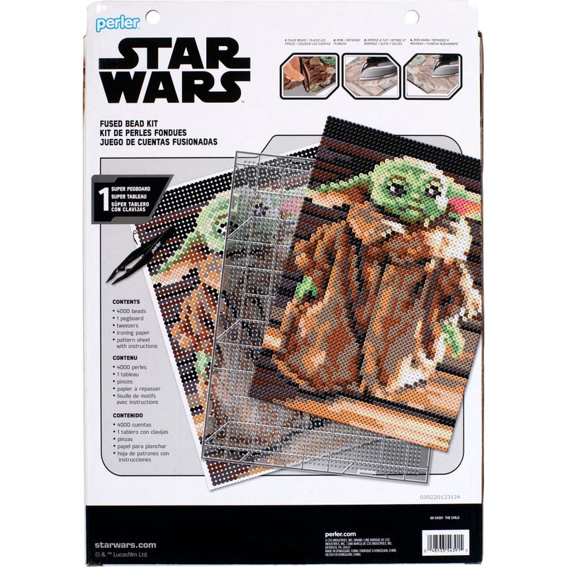 Perler 80-54391 The Mandalorian Baby Yoda Star Wars Fuse Bead Deluxe Box Kit, 4005 - Image 2